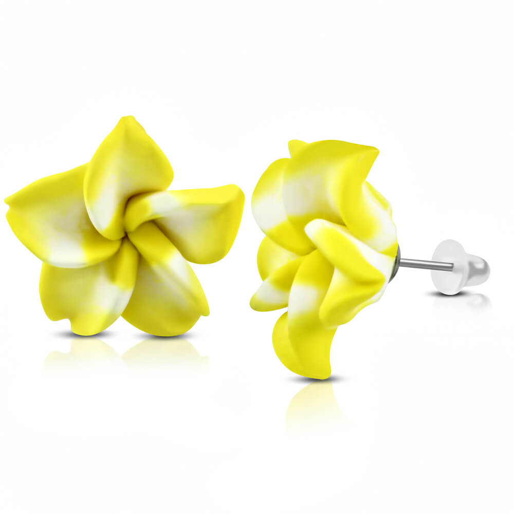Clous d'oreille acrylique Fleur Lana