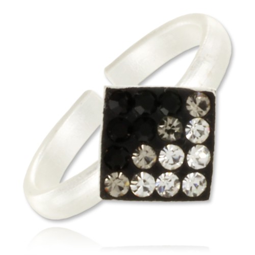 Bague d'orteil Square Crystal Blackmix