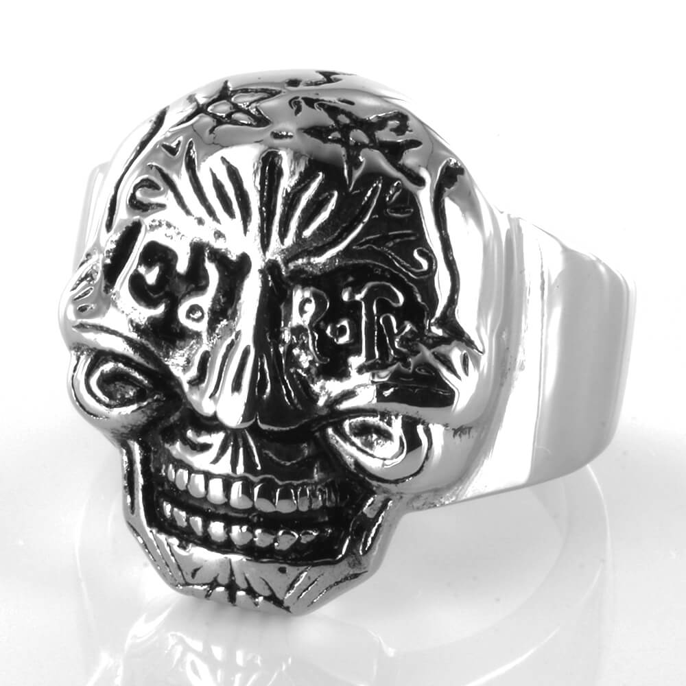 Bague acier Grinning Ghost Skull