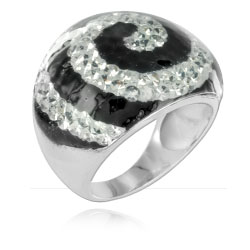 Bague Crystal Chic cabochon Spirale