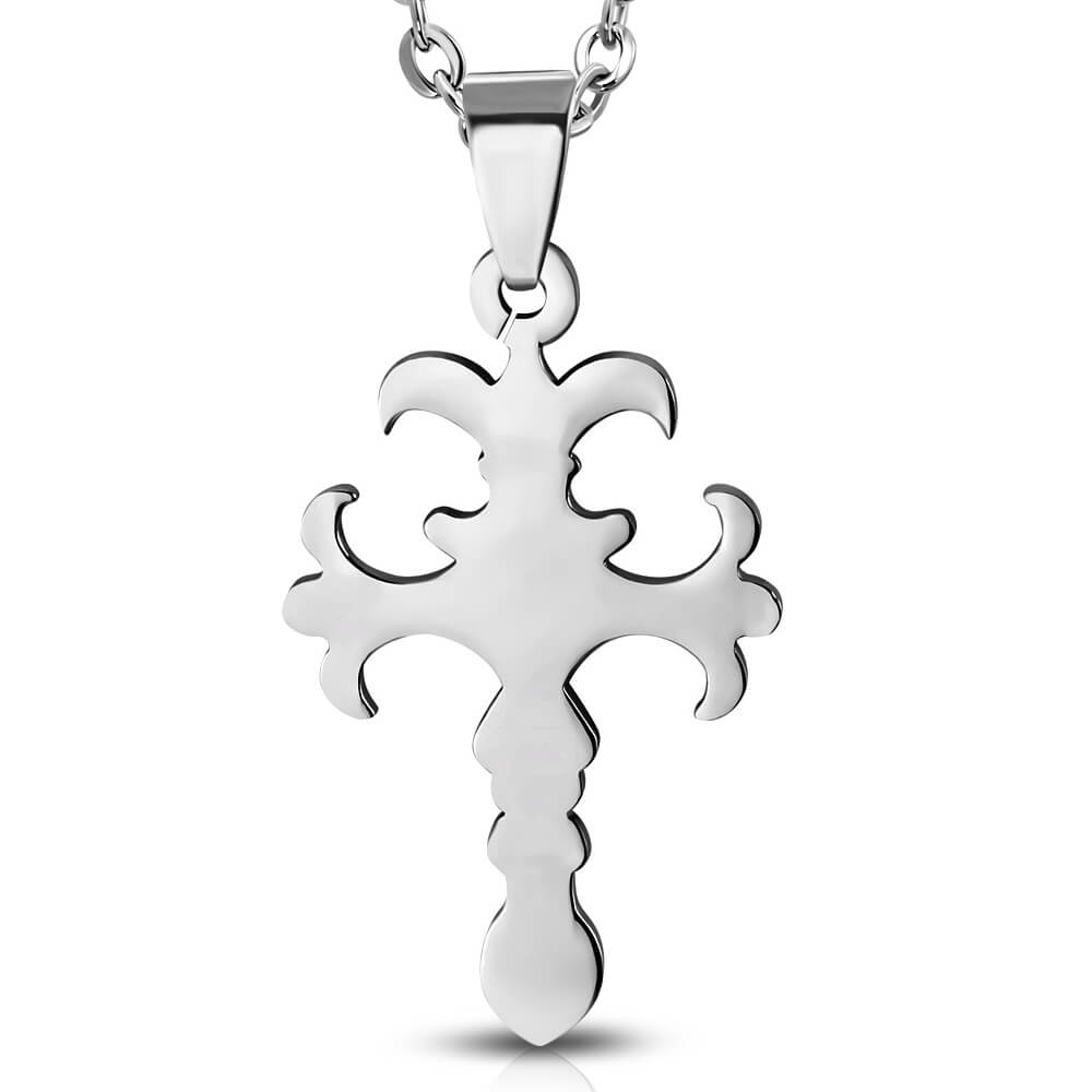 Pendentif acier croix B