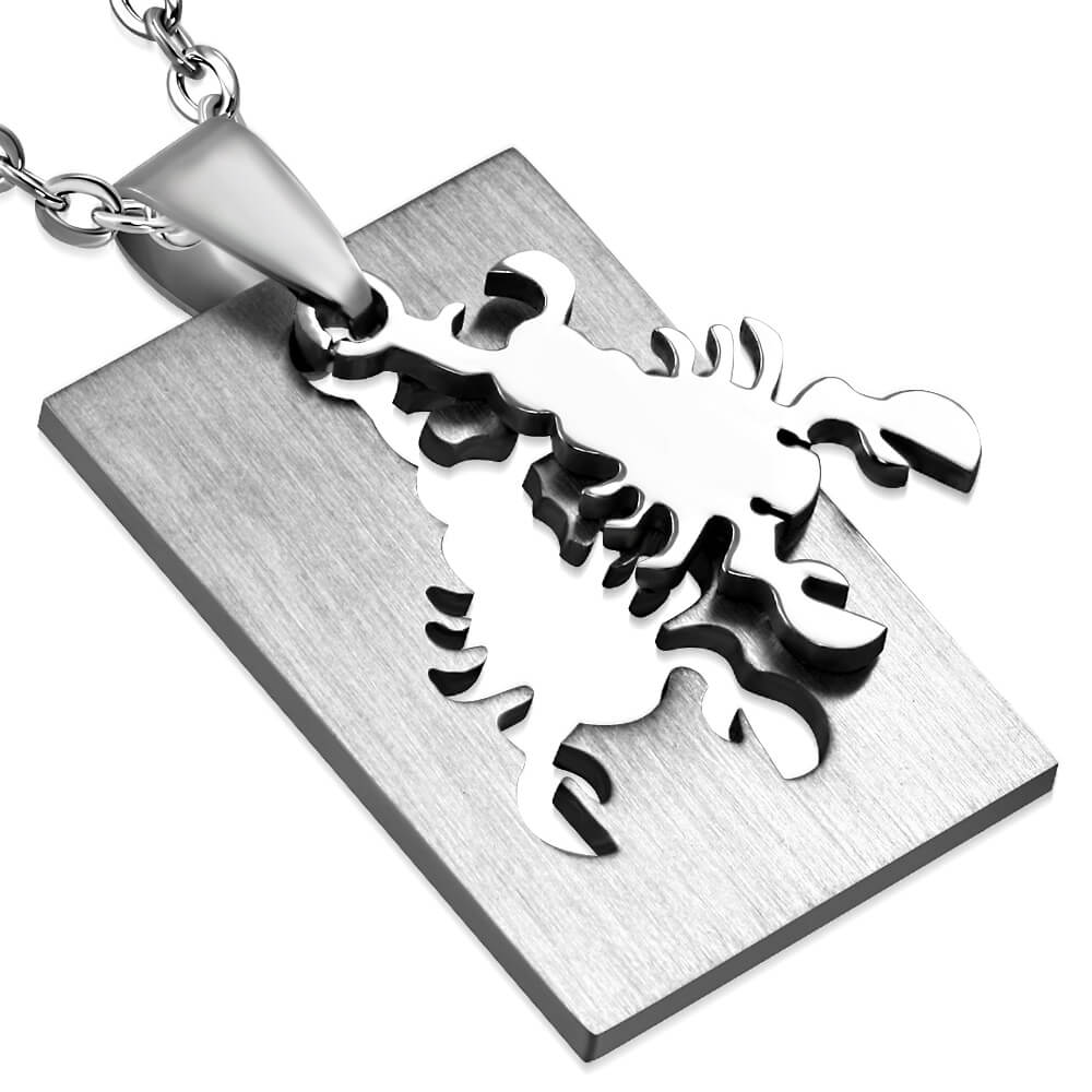 Pendentif découpe acier Scorpion