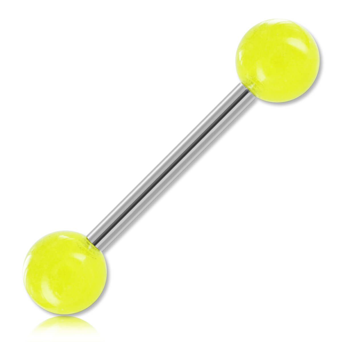Barbell de langue acier boules acrylique phosphorescent