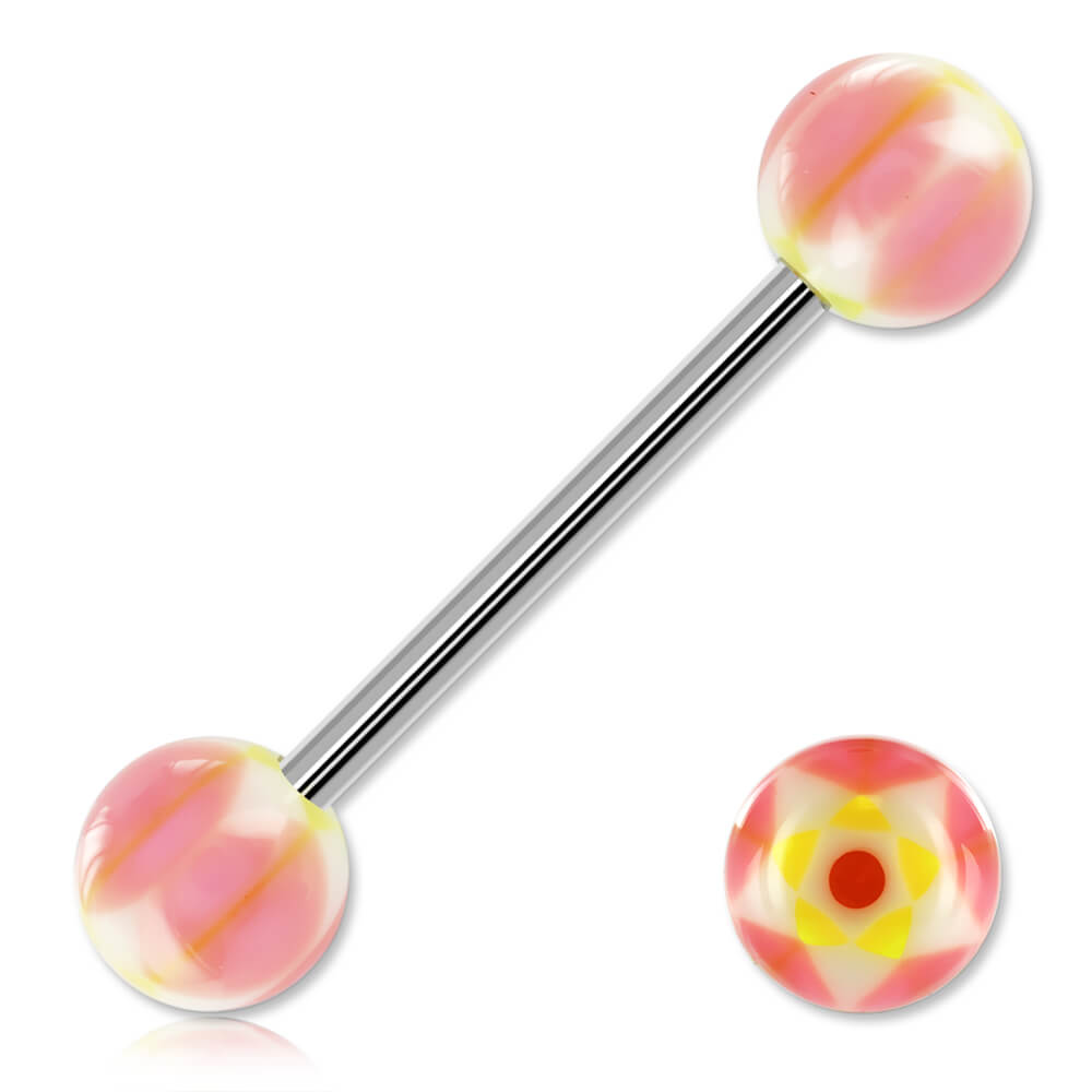 Barbell de langue acier boules acrylique Mojo