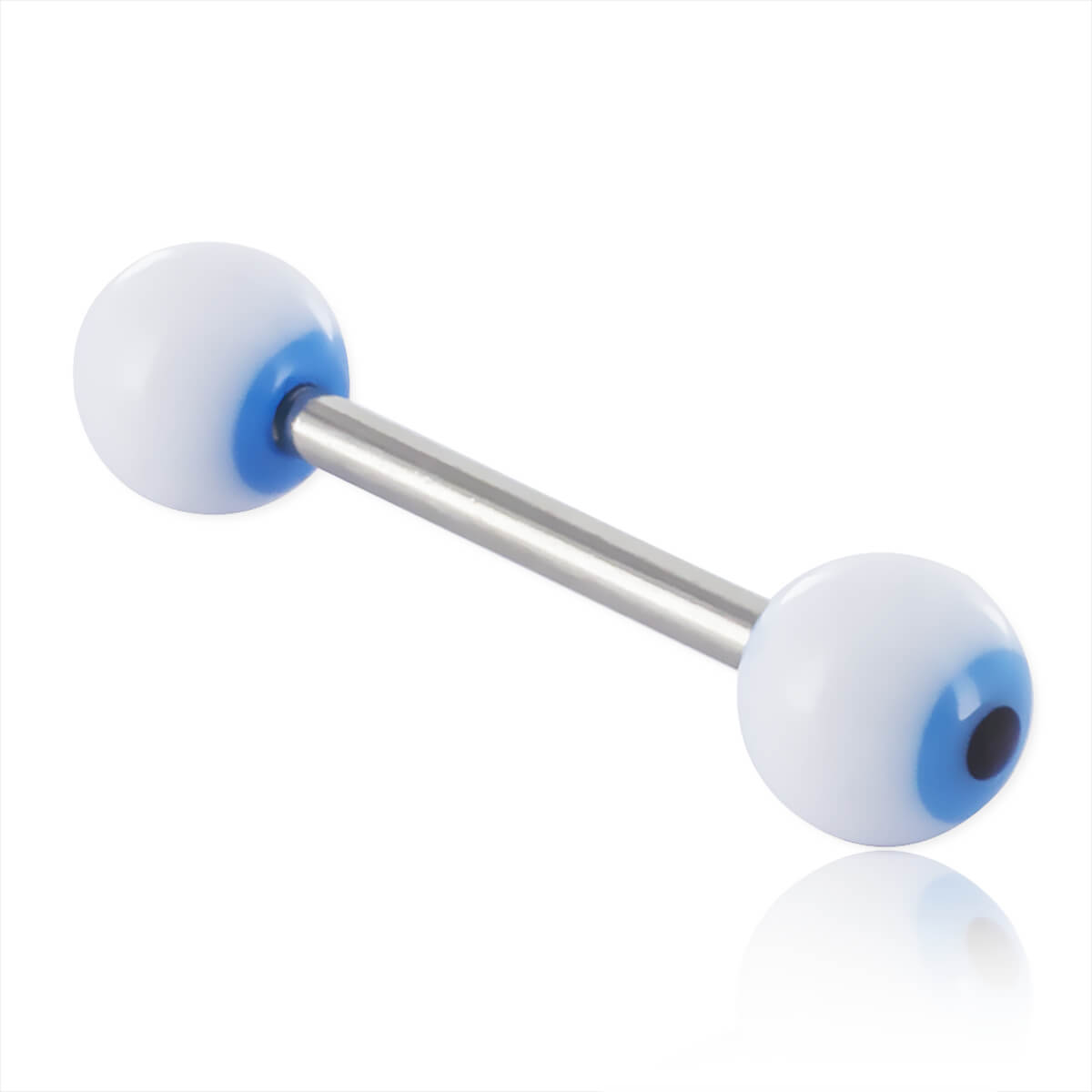Barbell de langue acier boules acrylique Cyclope