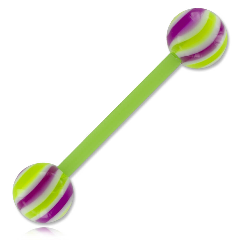Barbell de langue Biosafe boules acrylique Candy