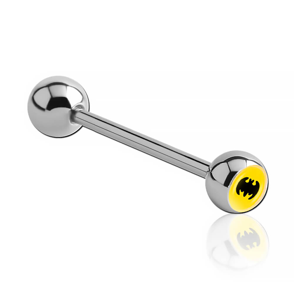 Barbell de langue acier boule logo Batman