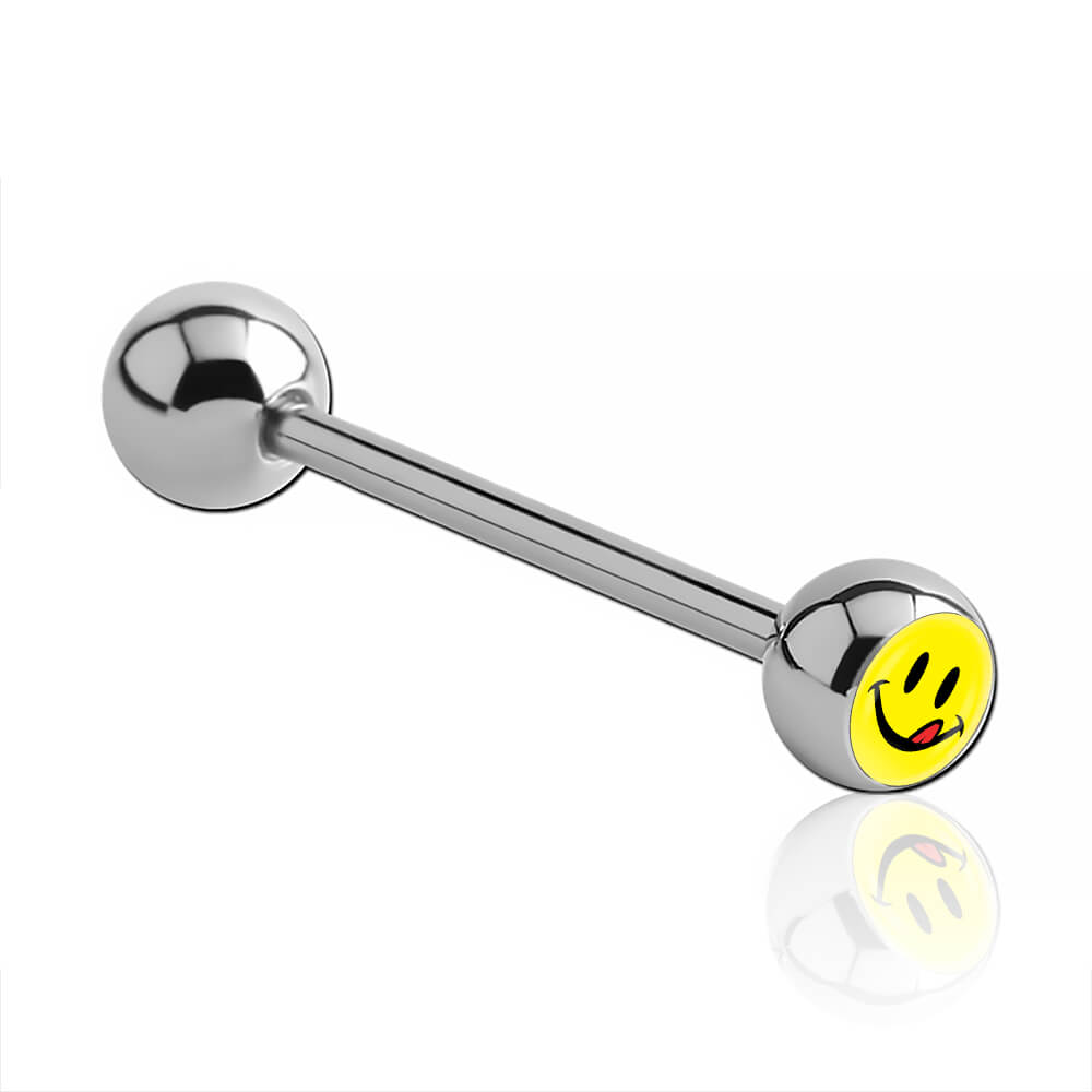 Barbell de langue acier boule logo Smile Slurp