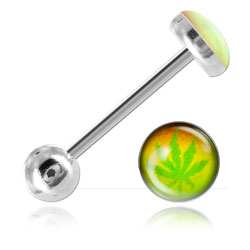 Barbell de langue acier logo Rasta