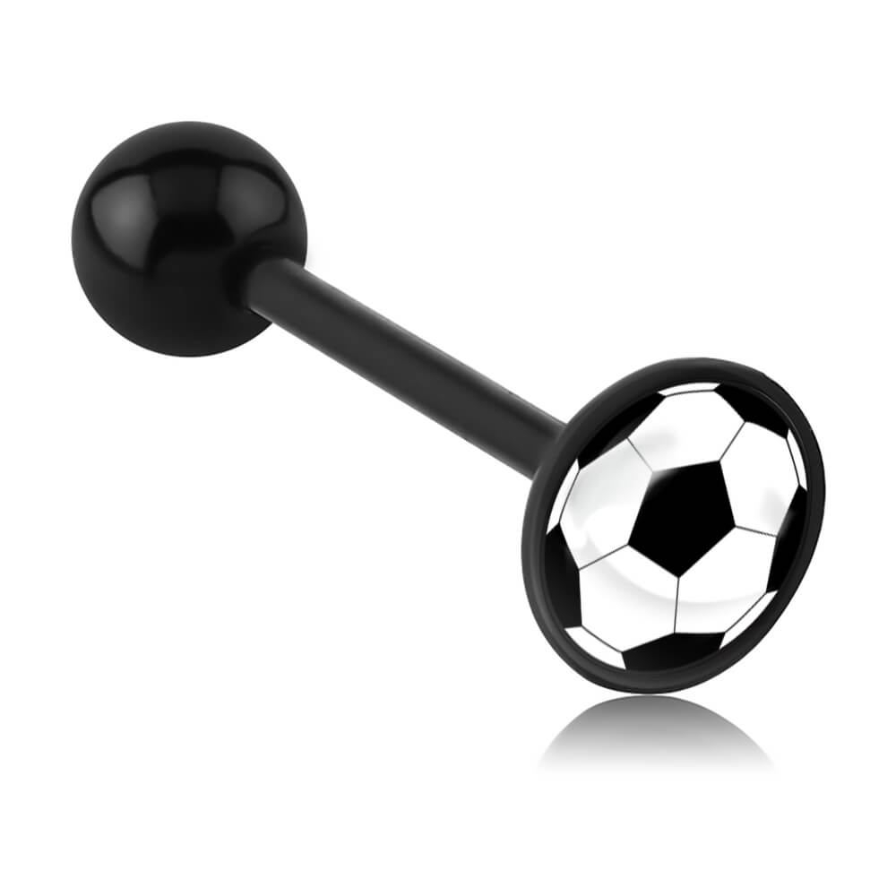 Barbell de langue acrylique logo disque Football