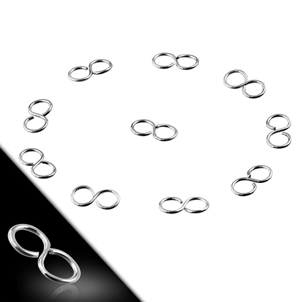 Lot de 10 double anneaux acier 5.2mm pour bijoux