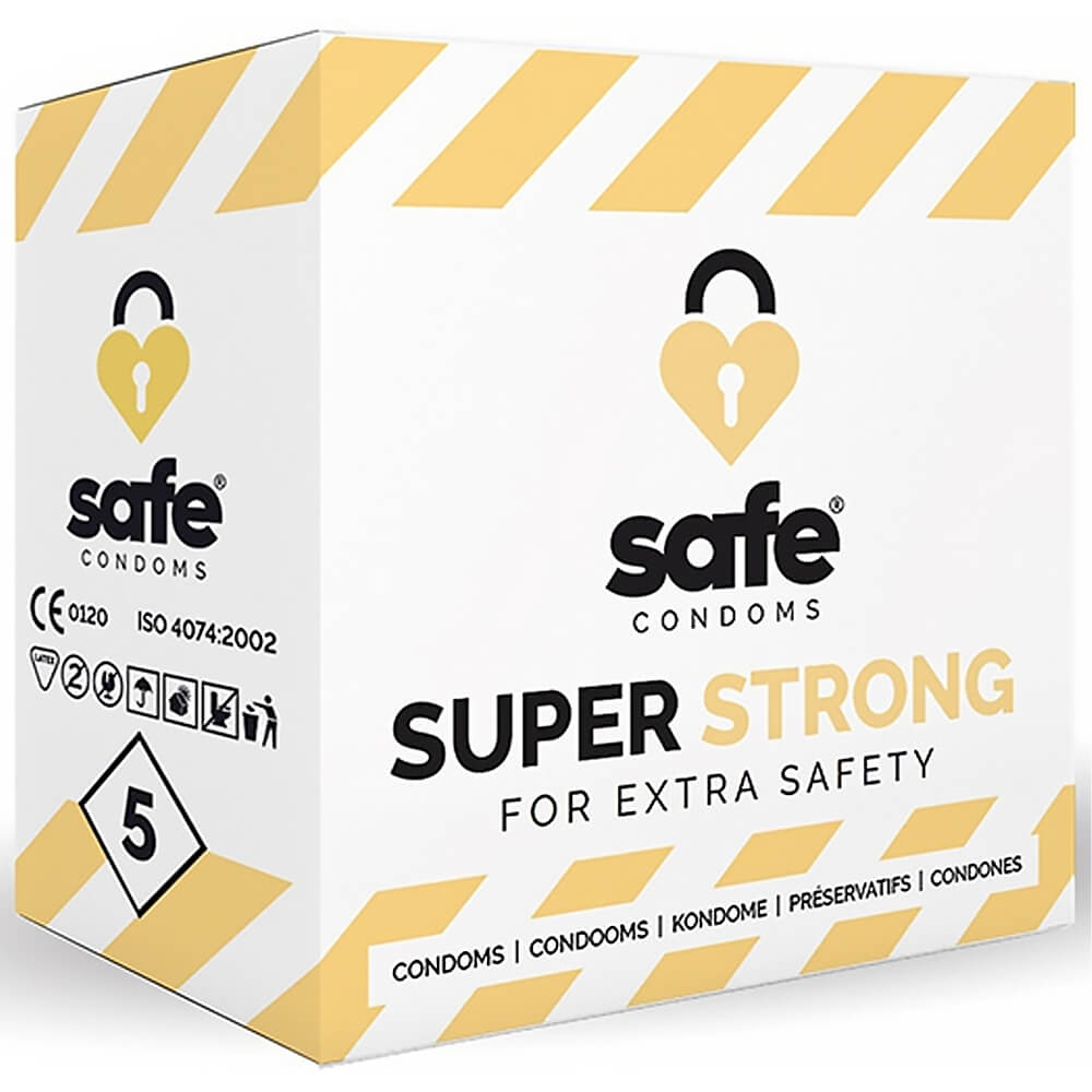 Préservatifs masculins latex épais Safe Condoms Super Strong x5
