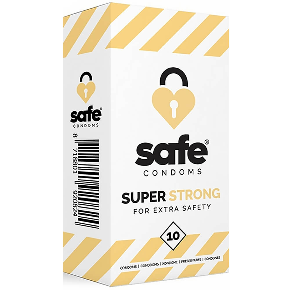 Préservatifs masculins latex épais Safe Condoms Super Strong x10