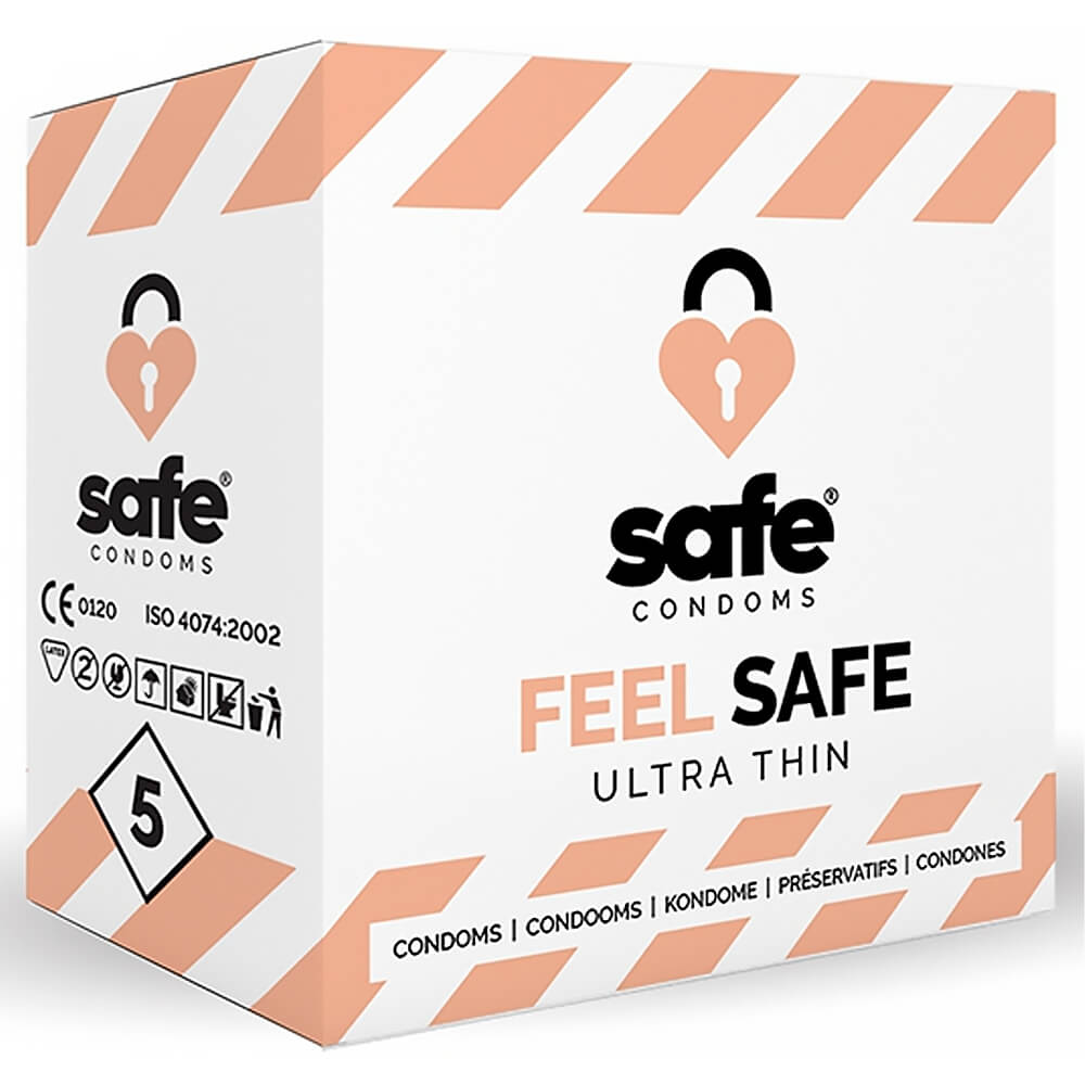 Préservatifs masculins latex fins Safe Condoms Feel Safe x5