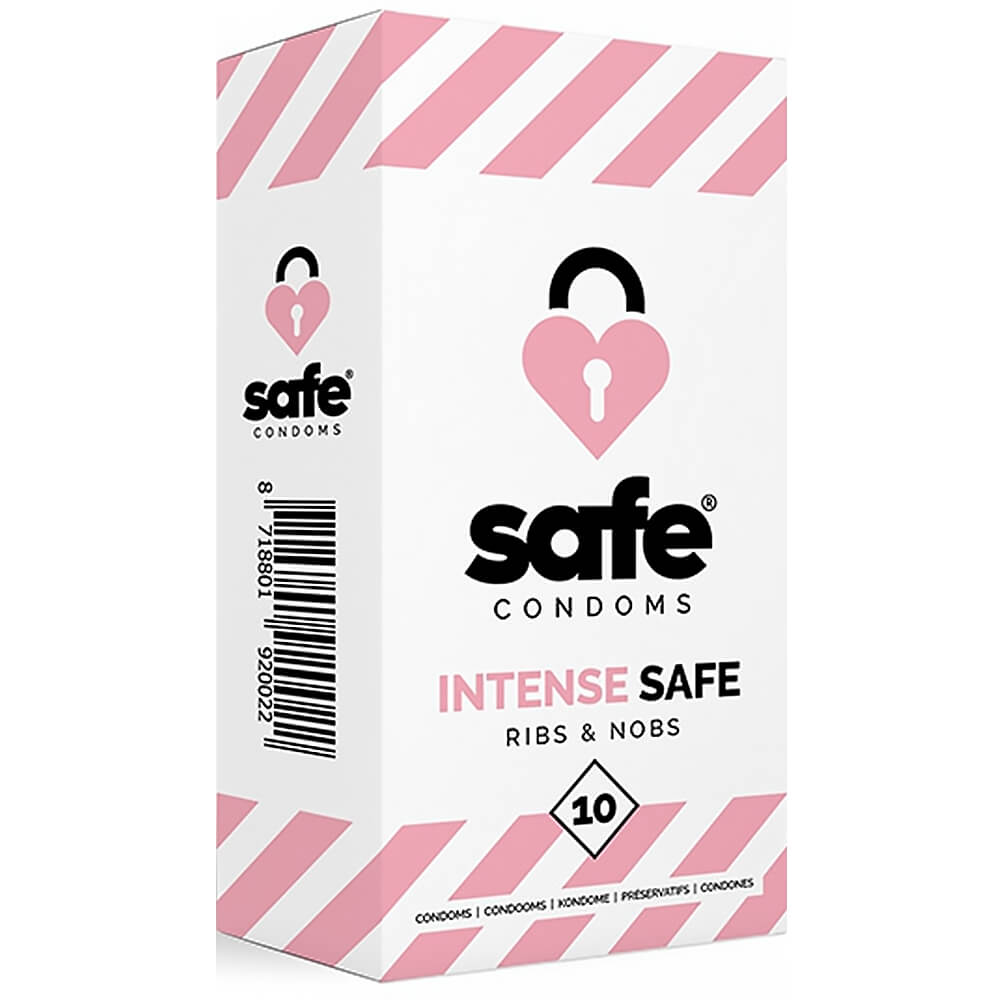 Préservatifs masculins latex texturés Safe Condoms Intense Safe x10