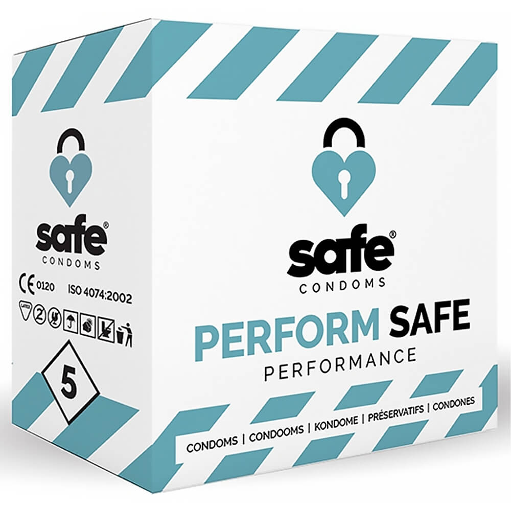 Préservatifs masculins latex retardants Safe Condoms Perform Safe x5