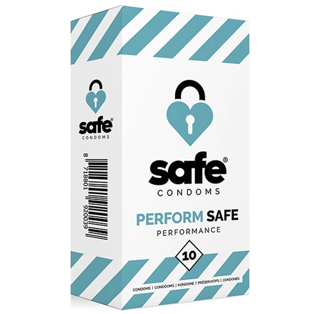 Préservatifs masculins latex retardants Safe Condoms Perform Safe x10