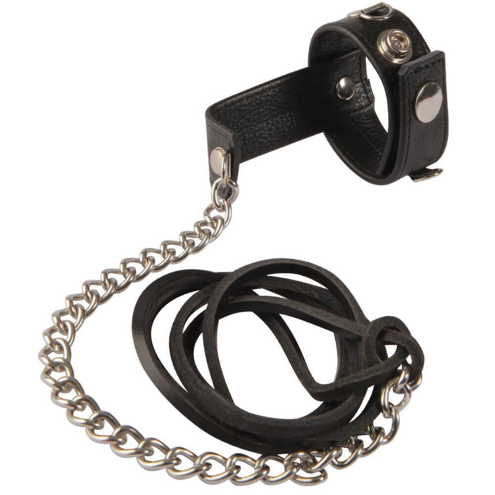 Ballstretcher ou cockring string en cuir