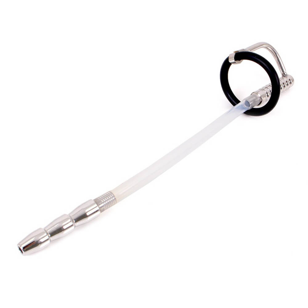 Tige à urètre longue avec anneau de gland Kiotos Catheter Ribbed 9mm