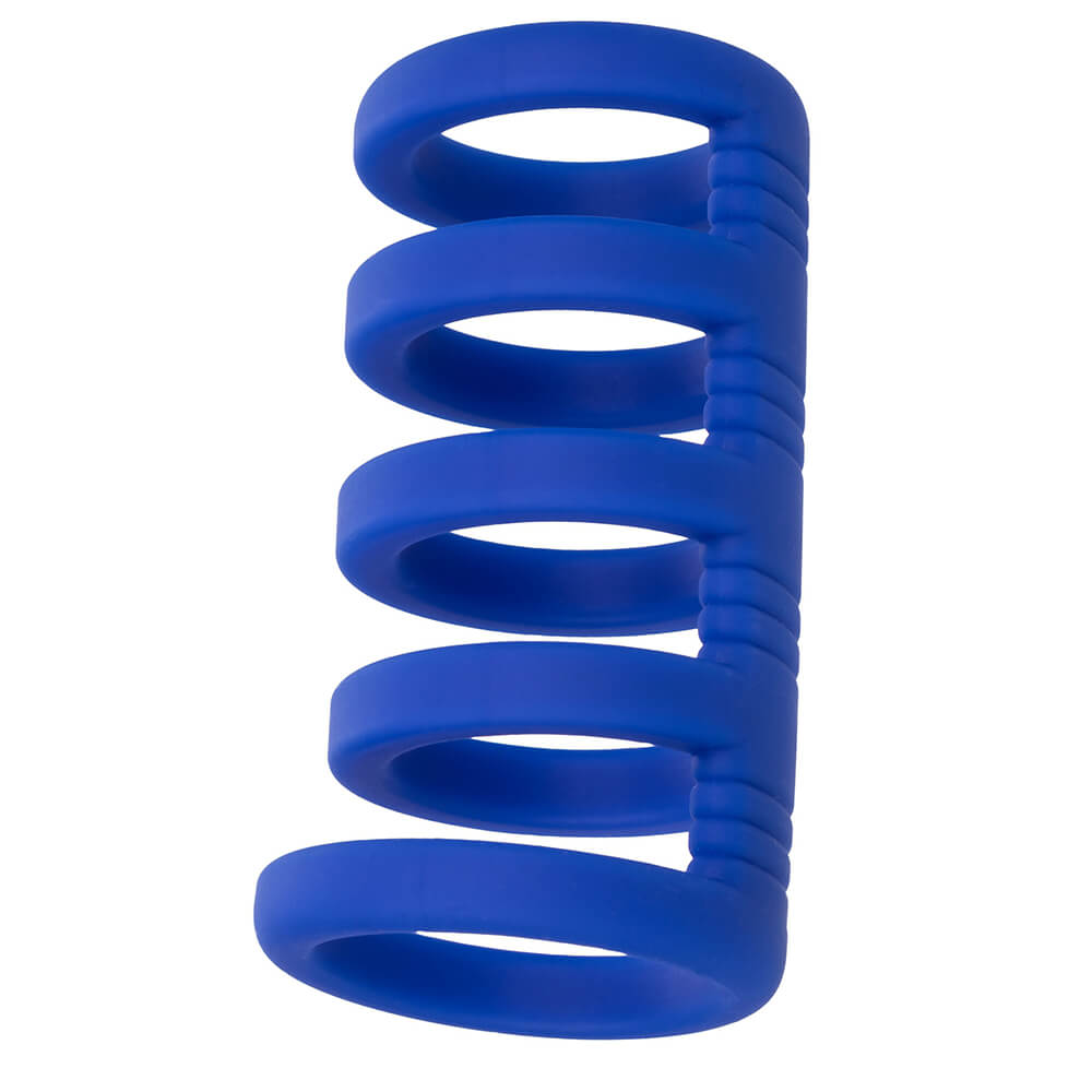 Gaine de pénis silicone 5 cockrings Admiral Xtreme Cage 9cm