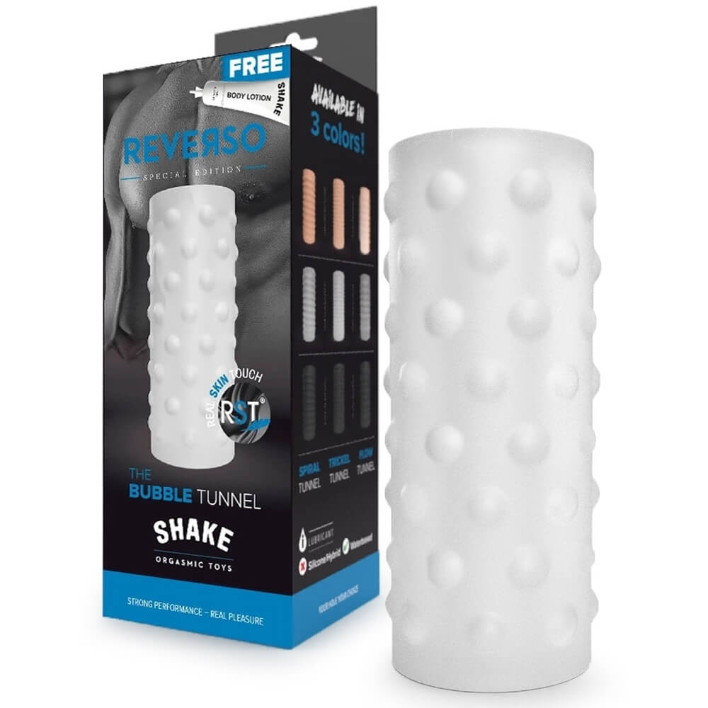 Masturbateur TPE blanc Shake Reverso The Bubble Tunnel