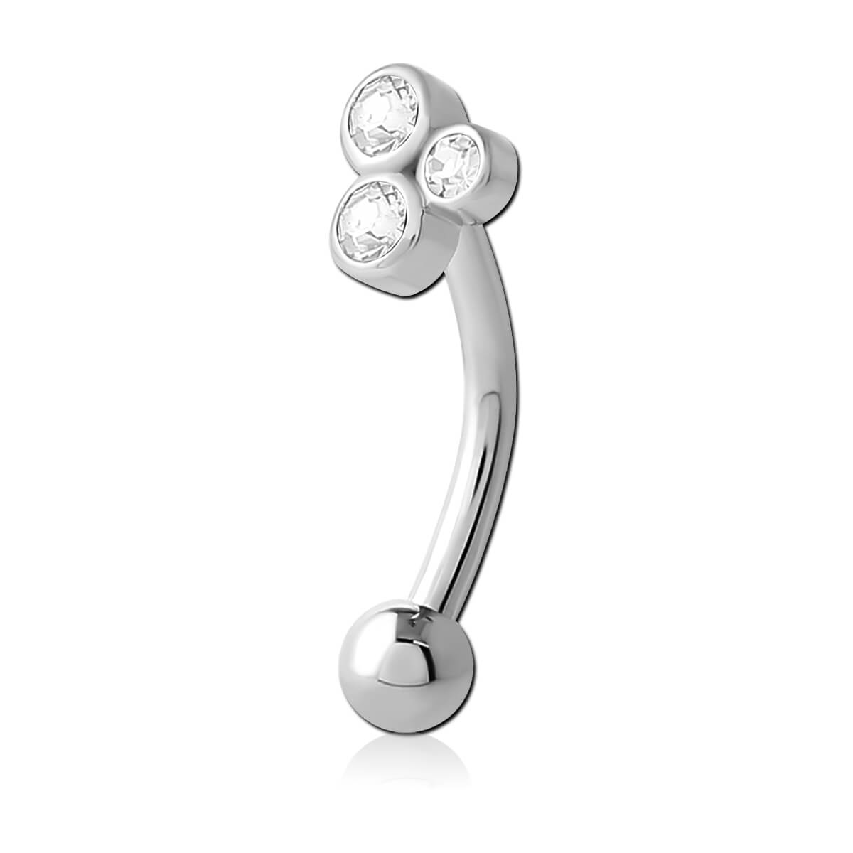 Micro barbell arcade acier Triple Cristal