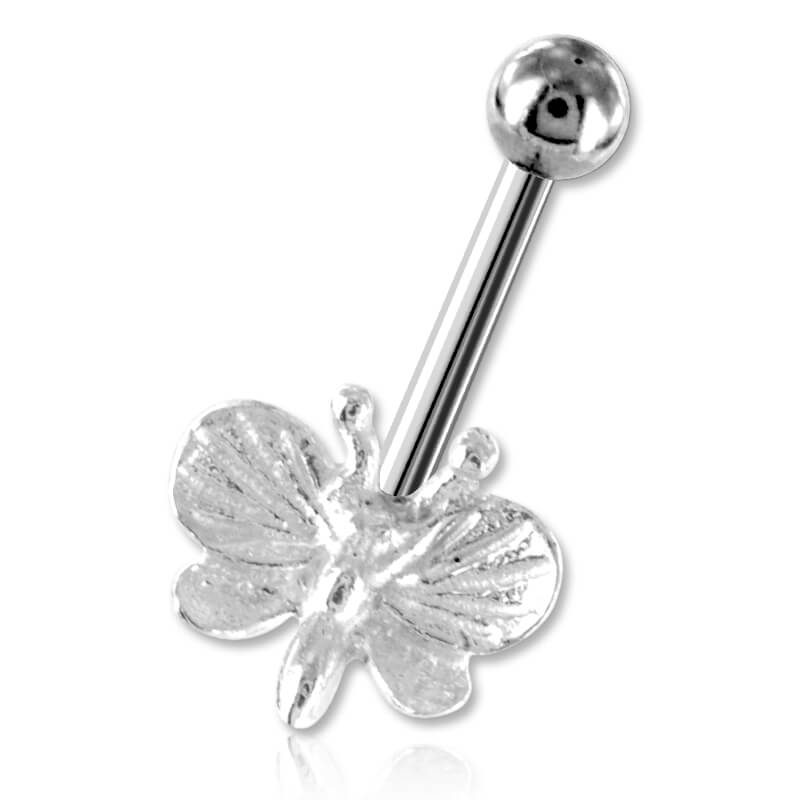 Micro barbell arcade argent Papillon