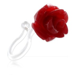 Faux piercing d'oreille Rose rouge