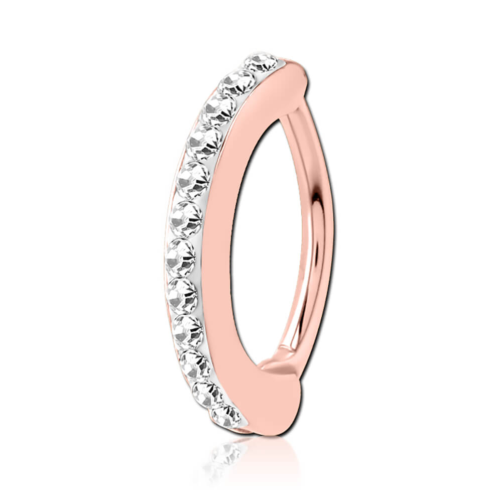 Anneau de nombril plaqué or rose 18k Moana