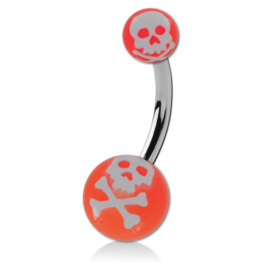 Banane de nombril acier boules acrylique Pirate