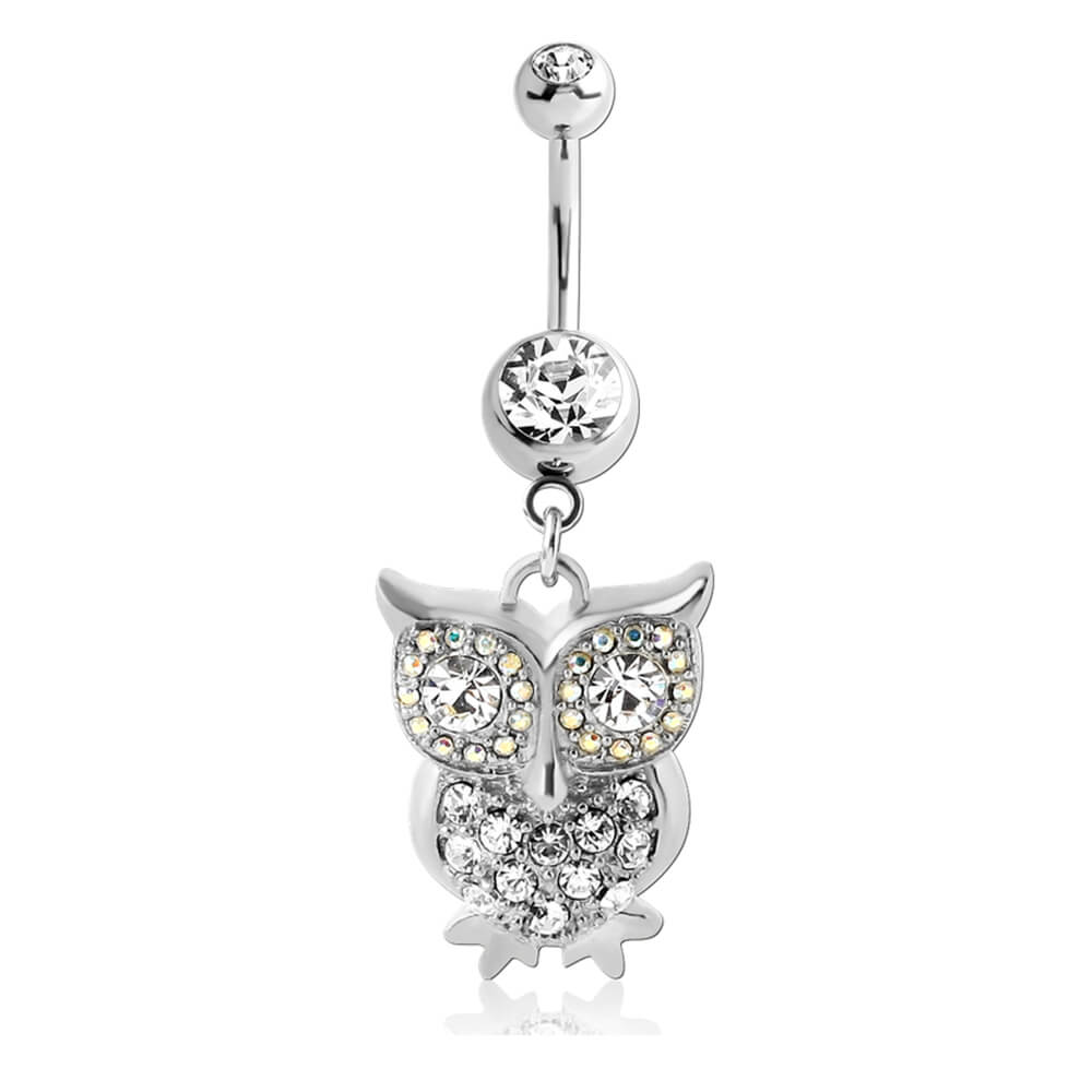 Banane de nombril acier double cristal Hibou