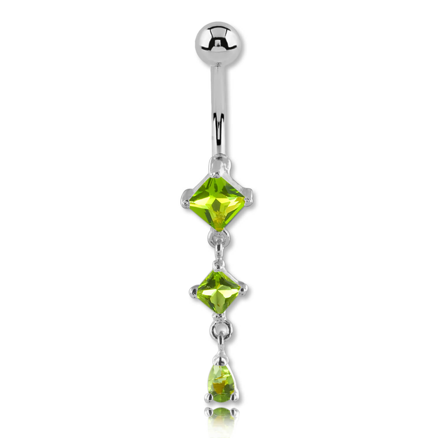 Banane de nombril argent articulée cristal de Swarovski Impériale