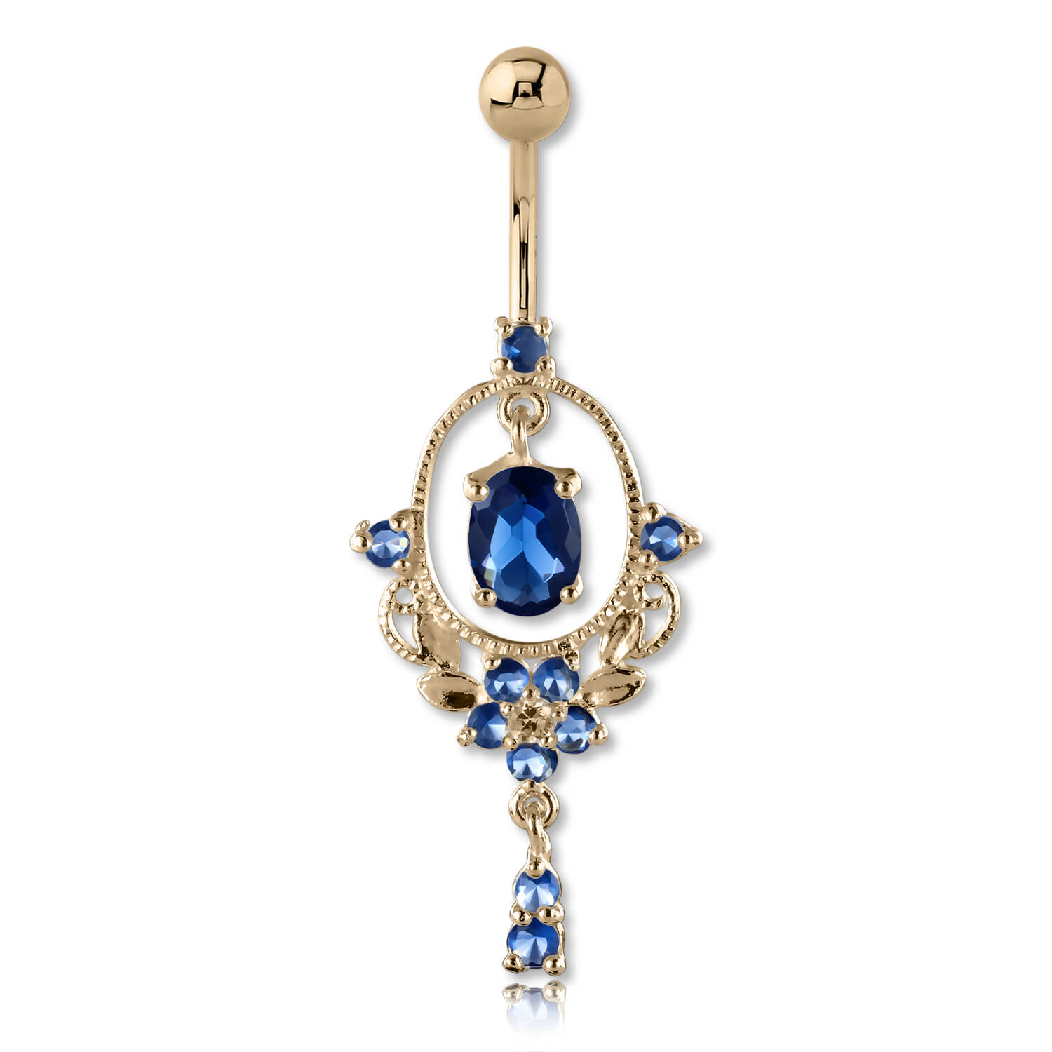 Piercing Nombril Inversé Argent 925 Avec Cristal Autrichien - Modèle Stardust, Tige Acier Chirurgical 10mm