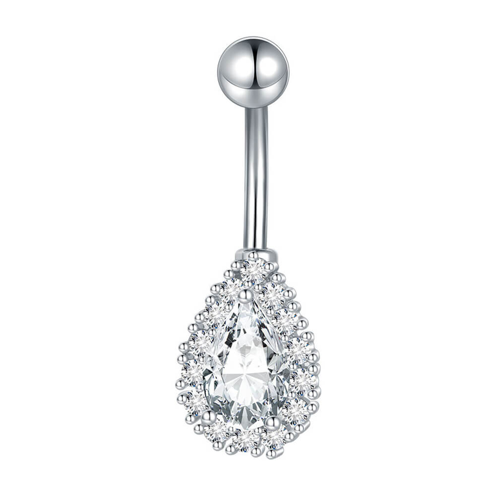Banane de nombril acier et Zirconium Royal Drop
