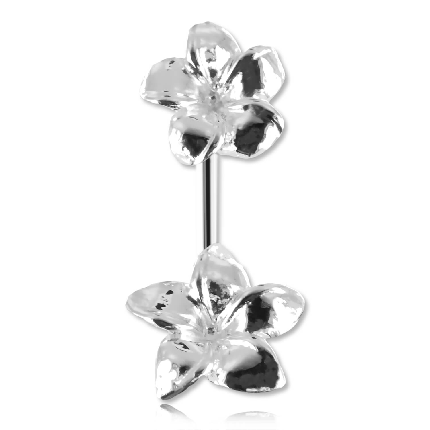 Banane de nombril argent Double Fleur Passthru