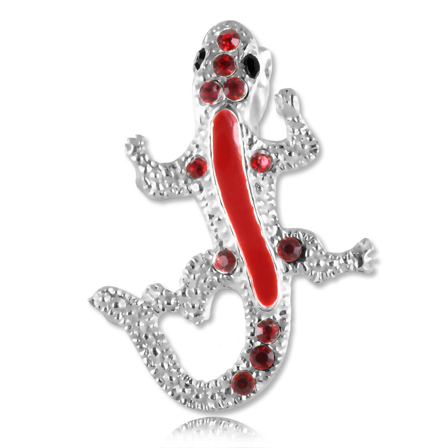 Banane de nombril inversée argent cristal de Swarovski Salamandre