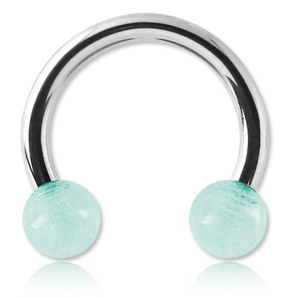 Fer à Cheval En Silicone Translucide Pour Piercing - Jonc 8mm, Diamètre 16mm, Boules 10mm (retainer)