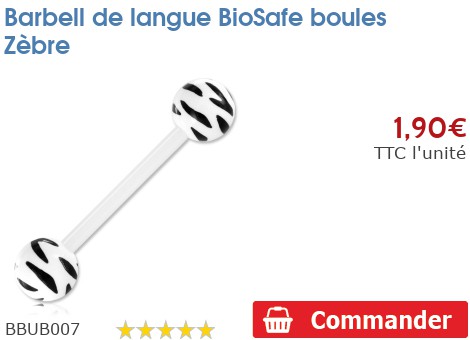 Barbell De Langue Piercing - Acier Chirurgical, Boules Acrylique Melon - Longueur 14mm Ou 16mm