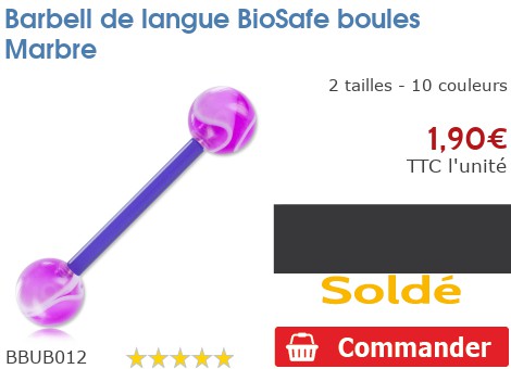 Barbell De Langue Biosafe Boules Marbre - Bbub012