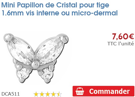 Triple étoile En Acier 316L Pour Piercing - 8,5 Mm - Tige 1,6 Mm à Vis Interne Ou Micro-dermal