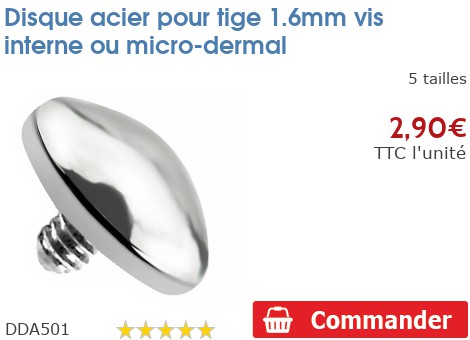Disque Epais en Titane 23G pour Piercing Microdermal