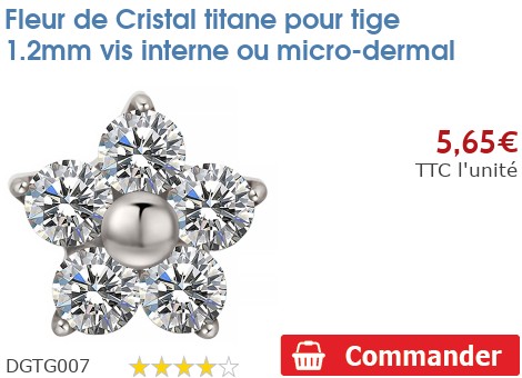 Micro-dermal Floral En Titane Inoki – Pour Tige 1.2mm, Vis Interne – Neuf Avec étiquettes