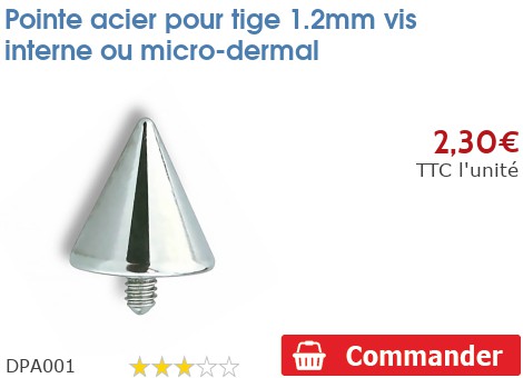 Lune Acier Chirurgical 5.3mm Pour Tige 1.6mm Vis Interne Ou Micro-Dermal - Piercing