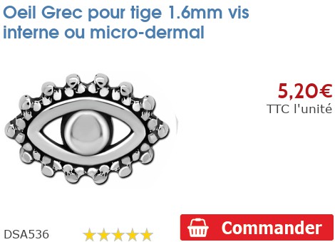 Inoki - Oeil Grec Pour Tige 1.6mm Vis Interne Ou Micro-Dermal En Acier Chirurgical