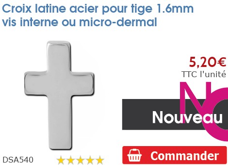 Rose Pour Piercing - Tige 1.6mm - Acier 316L - Diamètre 6mm - Pour Micro-dermal Ou Vis Interne