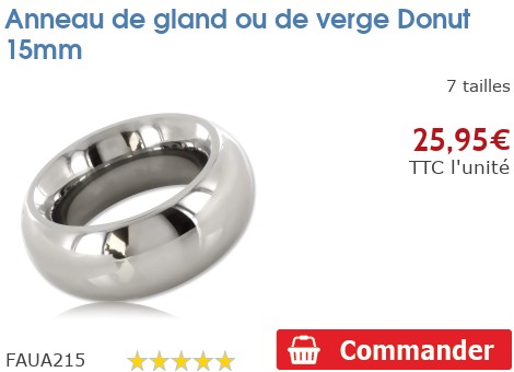 Anneau De Pénis Donut 15mm - Argenté Hypoallergénique - Marque RougeCuir