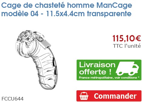 Cage De Chasteté Mancage Modèle 04 - Transparente - Taille 11 X 3,5 Cm - Neuf