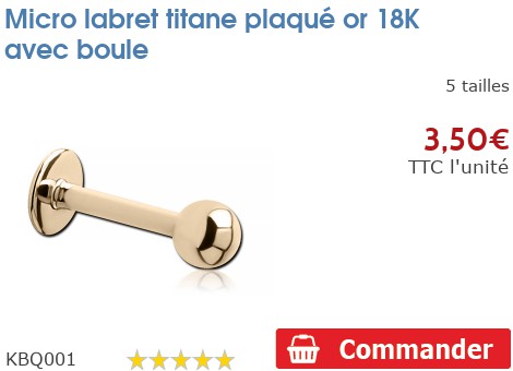 Micro Barbell En Titane Grade 23 (6AL-4V ELI) - Tige 1.2mm, Longueur Interne 6mm, Boules 3mm, Pour Piercing - 6