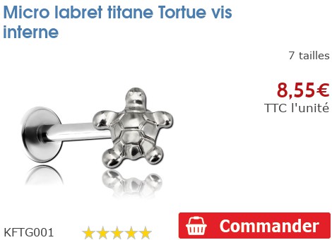 Inoki - Micro Labret Acier Noir Avec Boule La Piercing Micro-labret Acrylique Boule étoile Noire Et Rouge Inoki - Micro Labret Acier Noir Avec Boule En