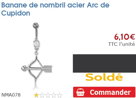 Banane De Grossesse Pour Nombril Cupidon Inoki - Acier Chirurgical 316L, Blanc, Plastique, Référence NMGB004, Neuf Avec étiquettes